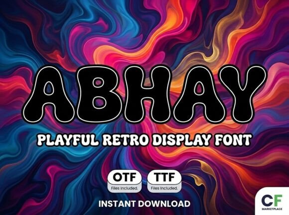 Abhay: Groovy Retro Display Font for Vintage Designs
