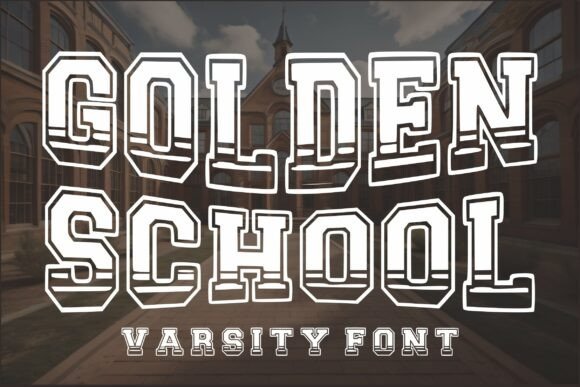 Golden School: A Bold Varsity Display Font for Modern Projects